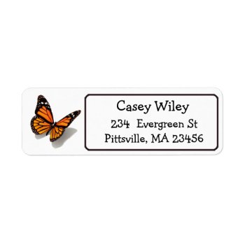 Monarch Butterfly Return Address Label by Magical_Maddness at Zazzle
