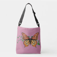 Monarch Butterfly Rhinestone Design Tote Purse Bag