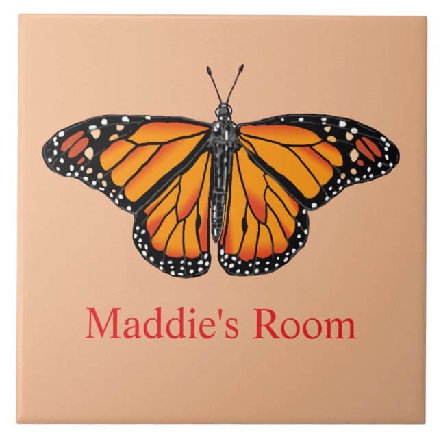 Monarch butterfly Room Sign  Ceramic Tile (Front)