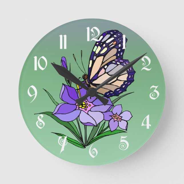 Monarch Butterfly Round Clock (Front)