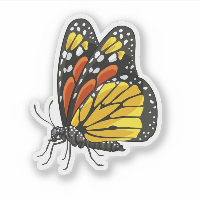 Monarch Butterfly side view Sticker (Front)