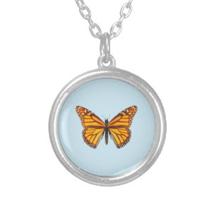 Monarch Butterfly Silver Plated Necklace