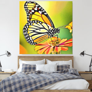 Monarch Butterfly Sip Design Canvas Print