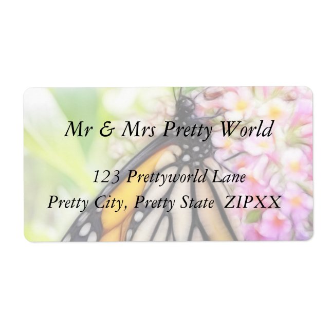 Monarch Butterfly Sipping Nectar Label (Front)