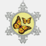 Monarch Butterfly Snowflake Pewter Christmas Ornament at Zazzle