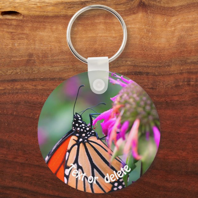 Monarch Butterfly Spots Nature Personalized Keychain (Front)