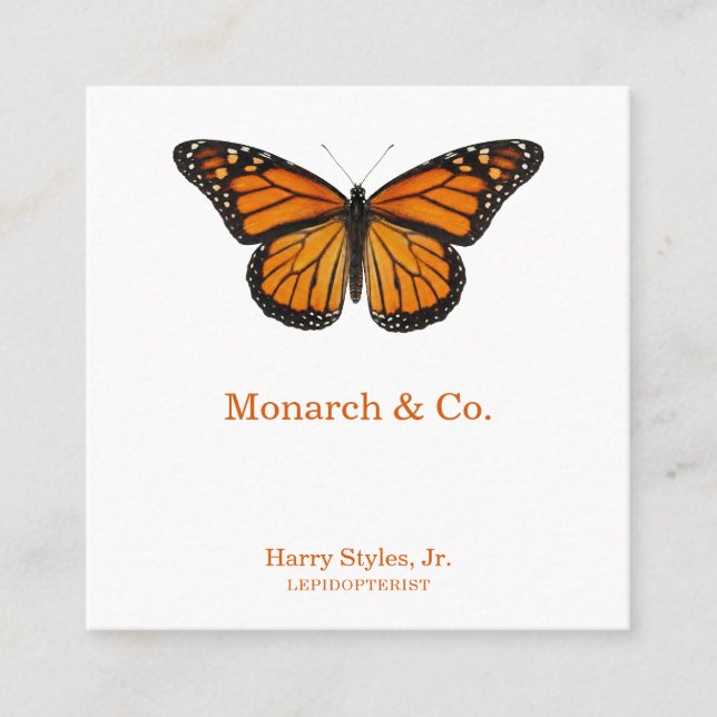 Monarch Butterfly Square Business Card (Front)