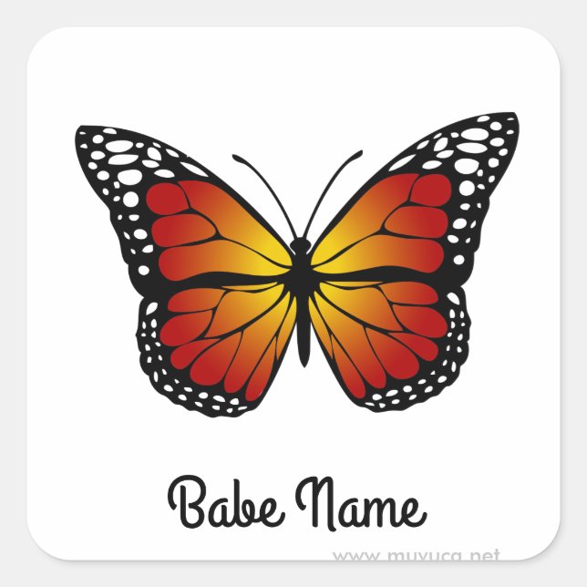 Monarch Butterfly Square Sticker (Front)