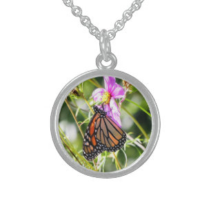 Monarch Butterfly Sterling Silver Necklace