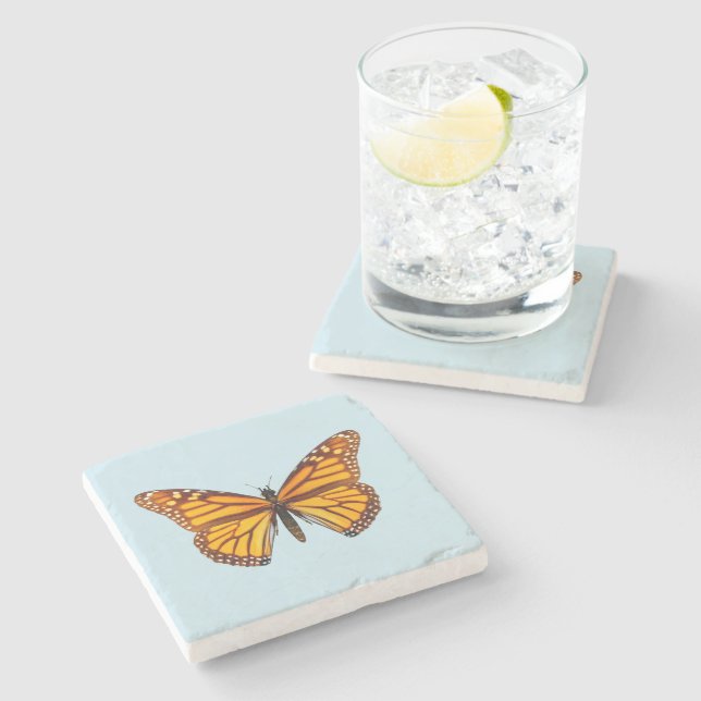 Monarch Butterfly Stone Coaster (Side)