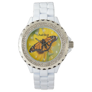 Monarch Butterfly Sunflower Watch
