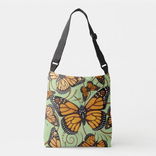 Monarch Butterfly Swirl Crossbody Bag