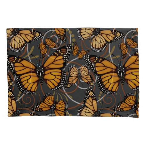 Monarch Butterfly Swirl Pillow Case