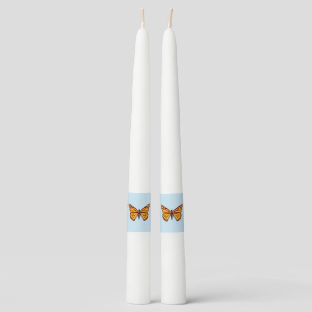 Monarch Butterfly Taper Candle (Front)