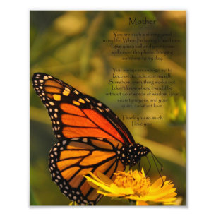 Monarch Butterfly "Thank You Mother" Photo Print