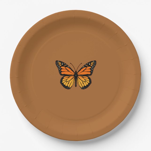 Monarch Butterfly Theme Paper Plates (Front)