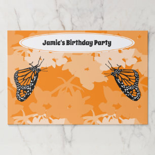 Monarch Butterfly Themed Birthday Party Orange Paper Pad