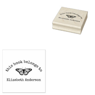 Monarch Butterfly "This Book Belongs To" Stamp