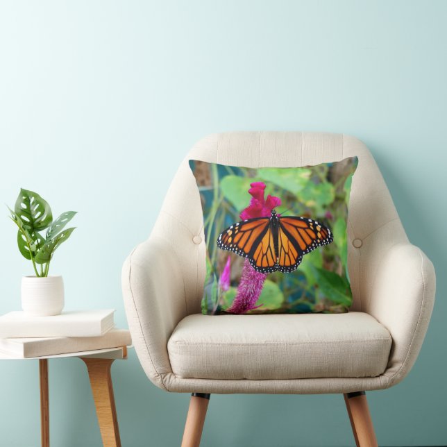 Monarch Butterfly Throw Pillow (Chair)