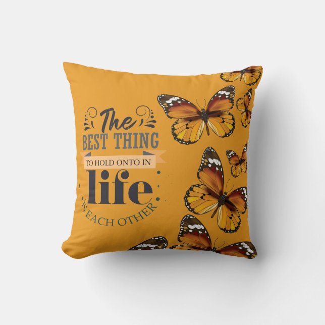Monarch Butterfly Throw Pillow   (Front)