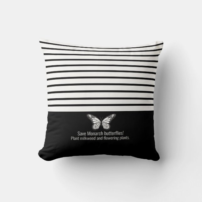 Monarch butterfly throw pillow (Front)