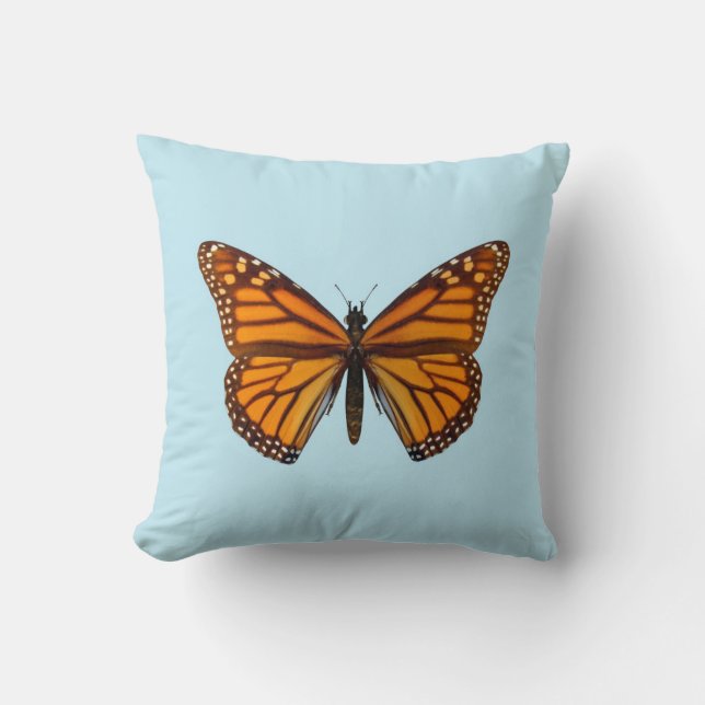 Monarch Butterfly Throw Pillow (Front)