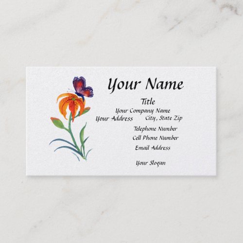 Monarch Butterfly  Tiger Lily Business Card