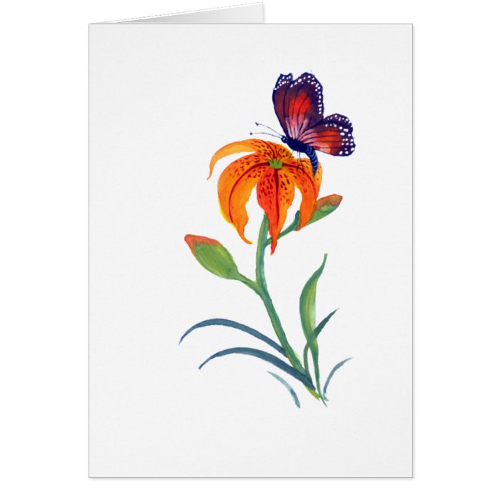 Monarch Butterfly & Tiger Lily Card
