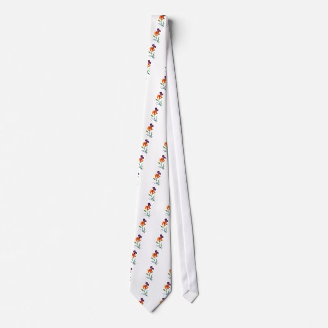 Monarch Butterfly & Tiger Lily Neck Tie (Front)