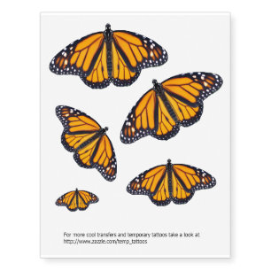 Monarch butterfly transfers and temporary tattoos