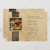 Monarch Butterfly Vintage Wedding Invitations (Front/Back)