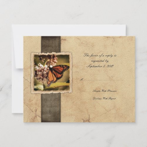 Monarch Butterfly Vintage  Wedding RSVP