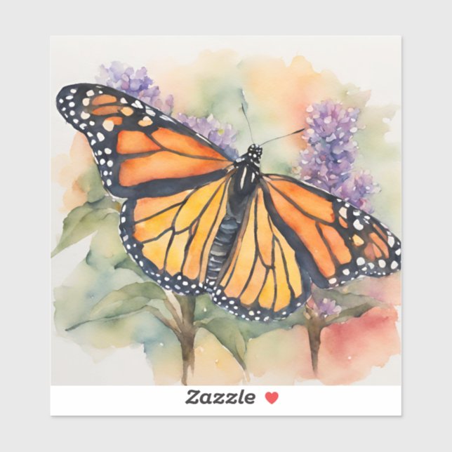  Monarch Butterfly Watercolor Print Sticker (Sheet)
