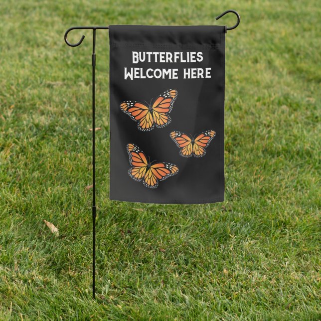 Monarch Butterfly Weatherproof Garden Flag (In SItu)