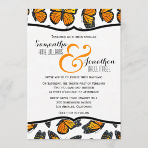 Monarch Butterfly Wedding Invitation