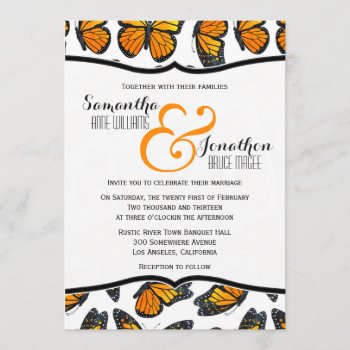 Monarch Butterfly Wedding Invitation by prettypicture at Zazzle