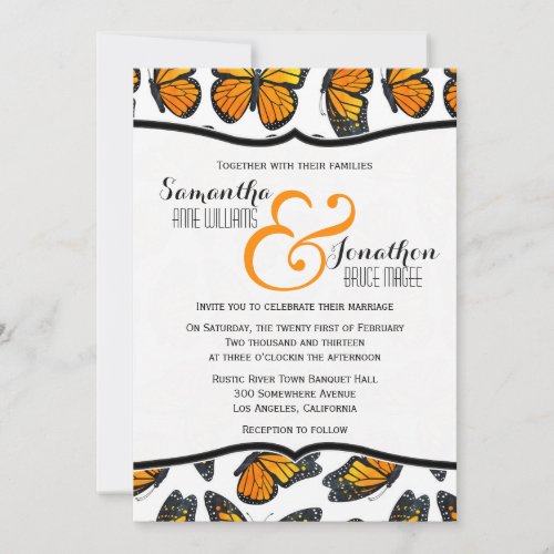 Monarch Butterfly Wedding Invitation