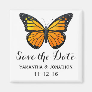 Monarch Butterfly Wedding Save the Date Magnet