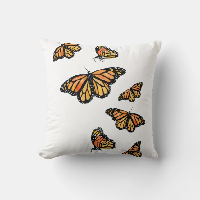 Monarch butterfly wildlife nature throw pillow (Front)
