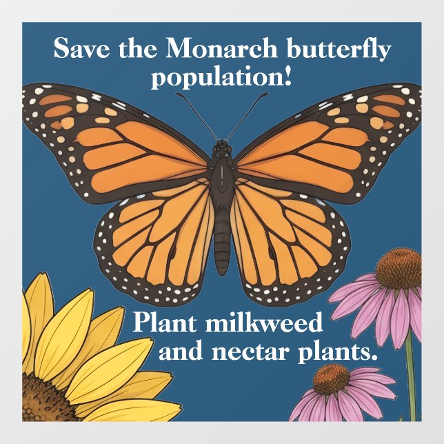 Monarch butterfly window cling (Sheet)