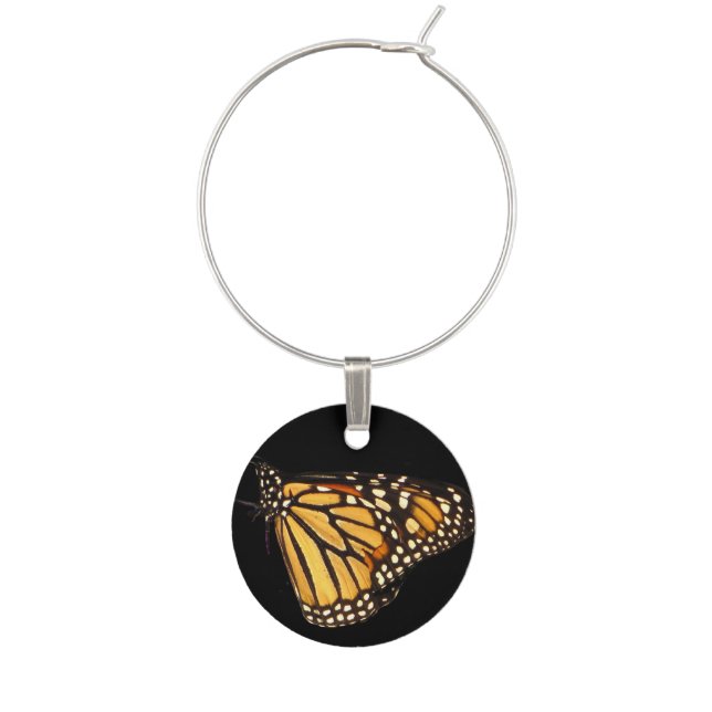 Monarch Butterfly Wine Charm (Front)