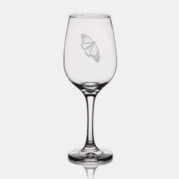 Monarch Butterfly Wine Glass