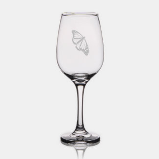 Monarch Butterfly Wine Glass