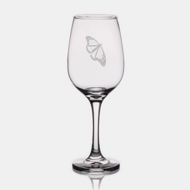 Monarch Butterfly Wine Glass (Glassware)