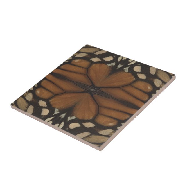 Monarch Butterfly Wing Close Up Pattern  Ceramic Tile (Side)