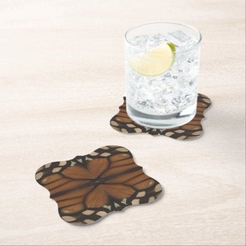 Monarch Butterfly Wing Close Up Pattern  Paper Coaster