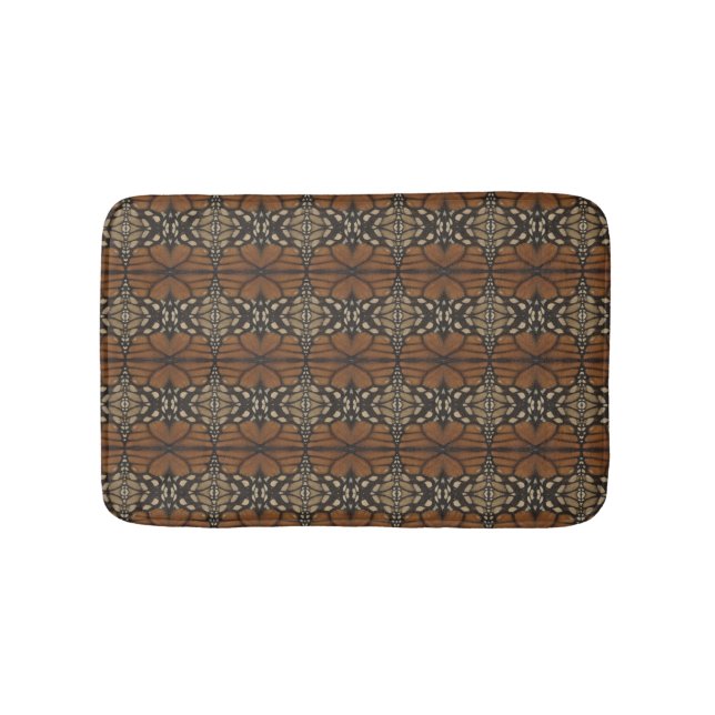 Monarch Butterfly Wing Close Up Repeat Pattern  Bath Mat (Front)