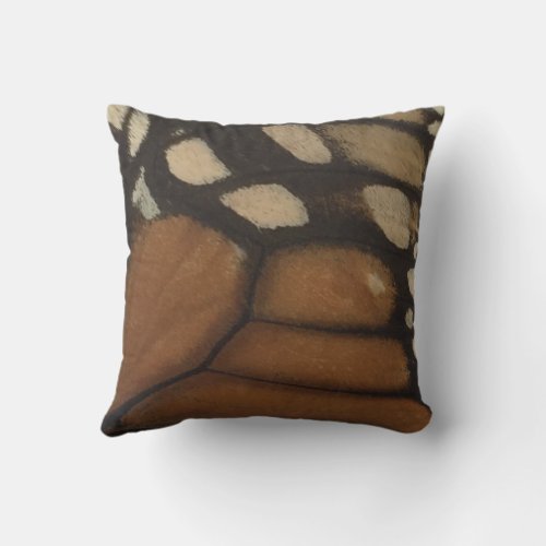 Monarch Butterfly Wing Close Up  Throw Pillow
