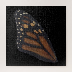 Monarch Butterfly Wing On Black Jigsaw Puzzle