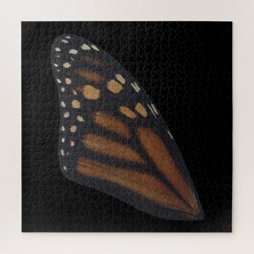 Monarch Butterfly Wing On Black  Jigsaw Puzzle